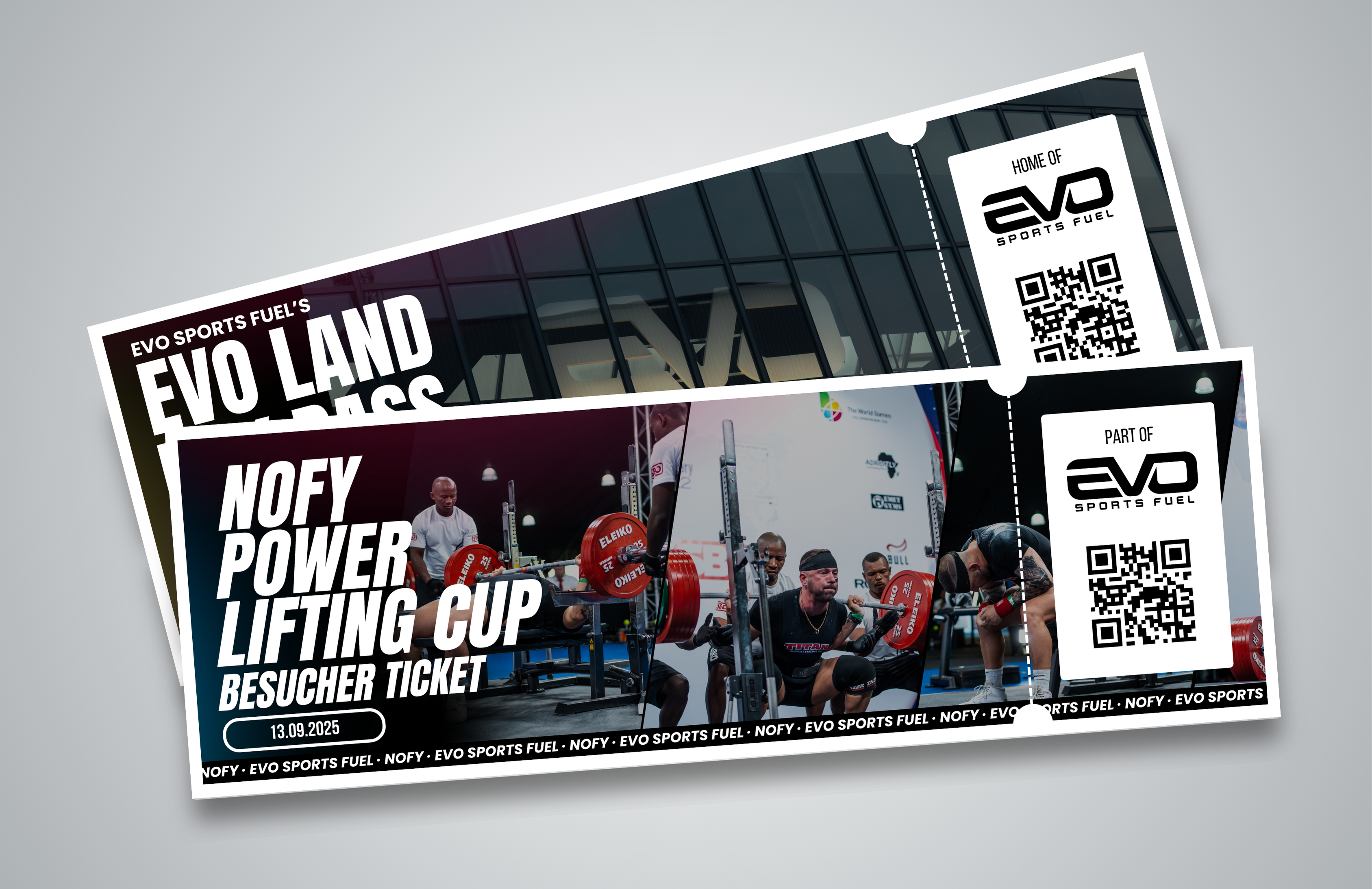 NOFY Powerlifting cup besucher ticket + EVO LAND Tagesticket